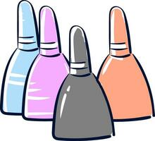 lumière couleurs vernis à ongle vecteur illustration sur blanc Contexte