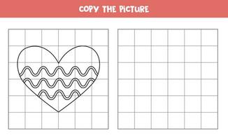 copie le image de noir et blanc cœur. éducatif Jeu pour enfants. écriture entraine toi. vecteur