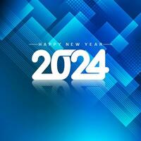 content Nouveau année 2024 élégant salutation carte brillant bleu conception vecteur