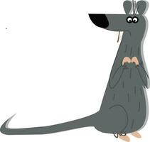 une gros gris Couleur rat avec ses longue queue est séance sur le sol vecteur Couleur dessin ou illustration