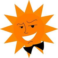 brillant Soleil avec une noir lunettes de soleil symbolisant le chaud ensoleillé journée vecteur Couleur dessin ou illustration