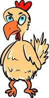 une poulet avec un en colère expression vecteur ou Couleur illustration