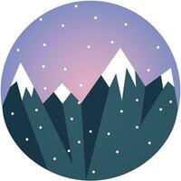 clipart de une bleu couvert de neige Montagne intervalle vecteur Couleur dessin ou illustration