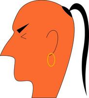 une hindou moine avec ses touffe de cheveux sur un autrement rasé tête vecteur Couleur dessin ou illustration
