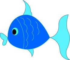 une petit peu bleu poisson est nager en dessous de le l'eau vecteur Couleur dessin ou illustration