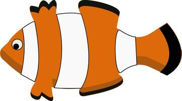 une magnifique blanc et Orange pitre poisson pour le aquarium vecteur Couleur dessin ou illustration