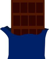 une foncé Chocolat partiellement déballé vecteur Couleur dessin ou illustration