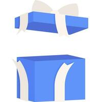 bleu cadeau boîte dans plat conception pour en utilisant comme bannière vecteur