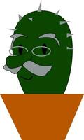 clipart de un vieilli cactus plante mis en pot dans une en terre pot vecteur Couleur dessin ou illustration