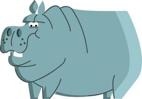 clipart de une bleu en colère hippopotame animal vecteur Couleur dessin ou illustration