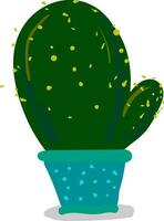 une gros cactus plante dans une bleu fleur pot vecteur Couleur dessin ou illustration