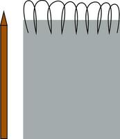 une carnet de croquis et crayon ensemble vecteur ou Couleur illustration