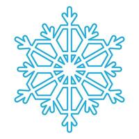 hiver bleu duveteux flocon de neige mince caressé icône vecteur