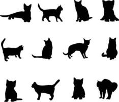 vecteur chat dessins silhouette