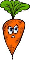 Orange carotte avec bleu yeux, illustration, vecteur sur blanc Contexte