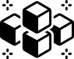 solide icône pour cube vecteur