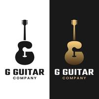 lettre initiale g guitare pour musique musical audio son guitariste studio marque entreprise société groupe hipster vintage rétro logo création vecteur