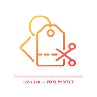2d pixel parfait pente plat remise icône, isolé Facile vecteur, mince ligne illustration représentant remises. vecteur