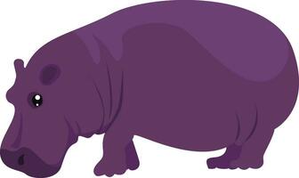 violet hippopotame, illustration, vecteur sur blanc Contexte