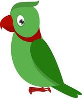 perroquet vert, illustration, vecteur sur fond blanc