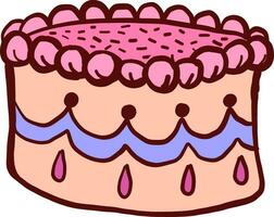 gâteau d'anniversaire, illustration, vecteur sur fond blanc