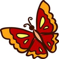 papillon rouge, illustration, vecteur sur fond blanc.