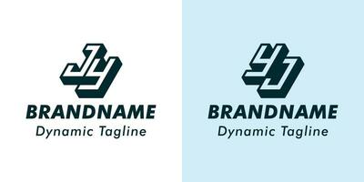 lettre jy et yj 3d monogramme logo. adapté pour affaires avec jy ou yj initiales vecteur