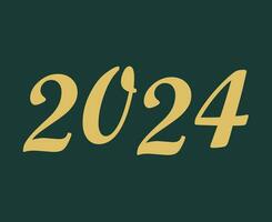 2024 content Nouveau année abstrait marron graphique conception vacances vecteur logo symbole illustration avec vert Contexte