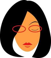 femme portant des lunettes vecteur ou Couleur illustration