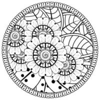 motif circulaire en forme de mandala avec fleur pour henné, mehndi, tatouage, décoration. vecteur