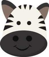 emoji de le souriant dessin animé visage de une zèbre, vecteur ou Couleur illustration