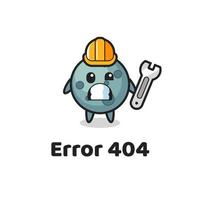 erreur 404 avec la mascotte mignonne d'astéroïde vecteur