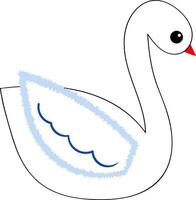 dessin de une duveteux cygne, vecteur ou Couleur illustration