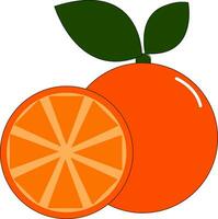 Orange avec vert feuilles, vecteur ou Couleur illustration.