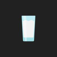 Lait dans transparent verre, vecteur ou Couleur illustration.