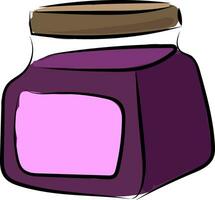 une violet confiture dans une verre pot, vecteur ou Couleur illustration.