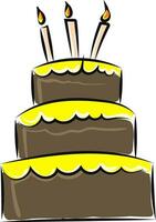 image de gâteau - anniversaire ou anniversaire gâteau, vecteur ou Couleur illustration.