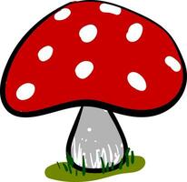 clipart de une rouge champignon vecteur ou Couleur illustration