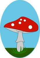 une mignonne peu de couleur rouge champignon vecteur ou Couleur illustration