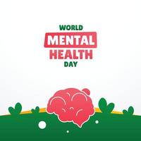 conception de la journée mondiale de la santé mentale vecteur