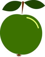 clipart de une vert Pomme avec une court marron tige et deux feuilles vecteur ou Couleur illustration