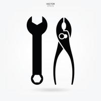 icône d'outil d'artisan. signe et symbole de clé et de tournevis. vecteur. vecteur