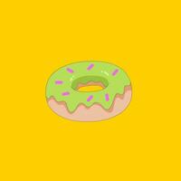 portrait de une Frais Donut plus de Jaune Contexte vecteur ou Couleur illustration