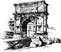 cambre de titus, honorifique cambre, ancien gravure. vecteur