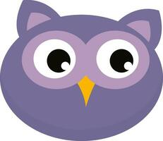 clipart de le visage de une violet hibou , vecteur ou Couleur illustration