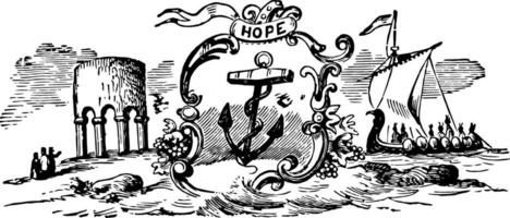 le officiel joint de colonial rhode île dans 1636 ancien illustration vecteur