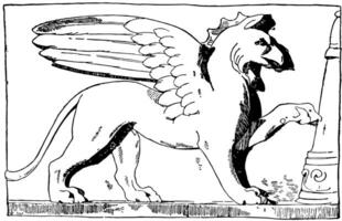 grec griffon ancien illustration. vecteur