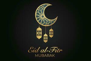 vecteur eid mubarak islamique Nouveau année Contexte avec bougies et lune