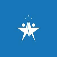 modèle de logo et de symboles de soins de personnes de succès d'étoile vecteur