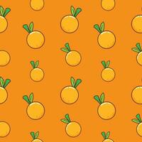 Frais sucré Orange fruit répéter sans couture modèle griffonnage dessin animé style fond d'écran vecteur illustration